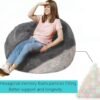 Bean Bag Chairs with Faux Rabbit Fur Cover, 3 ft Giant Memory Foam Bean Bag Chairs for Adults/Teens with Filling,Ultra Soft Faux Fur Fabric, Round Fluffy Sofa for Living Room Bedroom College Dorm - Image 6