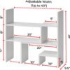 Yak About It Compact Adjustable Dorm Desk Bookshelf - White - Image 4