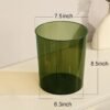 Anyoifax Small Trash Can Plastic Wastebasket 1.5 Gallon Round Garbage Container Bin for Bathroom, Bedroom, Kitchen, College Dorm, Office, Craft Room - Clear & Green - Image 5