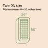 Viscose Made from Bamboo Twin Extra Long XL Mattress Topper - Thick Cooling Breathable Pillow Top Mattress Pad for Back Pain Relief - Deep Pocket Topper Fits 8-20 Inches (39x80 Inches) - Image 7