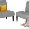 STHOUYN 43" W Mini Small Comfy Couch Armless Loveseat Sofa for Bedroom with USB Port, Velvet Small Couches for Small Spaces Living Room, Apartment Office Dorm (Grey) - Image 11