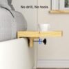 Suptek Bedside Shelf for Bunk Bed & Top Bunk, College Dorm Room Essentials, Loft Bed Accessories, Clip On Nightstand Snack Organizer, Bed Side Table Tray Storage - Original Bamboo Wood, NS001 - Image 4