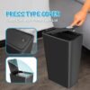 Teivio 3 Pack Small Trash Can with Press Top Lid,with Trash Bags,Wastebasket,Garbage Can for Bathroom Bedroom Kitchen Office,Craft Room,Kids Rooms,College Dorms,Powder Room,Cabinet(Black) - Image 4