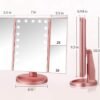 3 Folds Lighted Vanity Makeup Mirror,1X/2X/3X Magnification, 21 LED Light Bright Table Mirror with Touch Screen,180 Adjustable Rotation,Portable Travel Cosmetic Mirror - Image 4