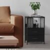 YBING Nightstands Set of 2 End Table with Fabric Drawers Night Stands for Bedroom Side Table with Storage Shelf Bedside Tables Small for Living Room College Dorm Black - Image 3