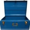 Zanzer Trunk Set - Vintage Style Storage w/Gold Finish Handles & Locks - Space Saving Organizer Home Dorm & Office Use (Blue, 2 Trunks) - Image 4