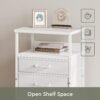 YeTom Nightstand, Bedside Table with 3 Fabric Drawers, Side Table with Open Shelf, End Table with Steel Frame,3 Drawer Dresser for Bedroom, Entryway, College Dorm, Easy Assembly, White - Image 6