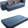 WOTU Folding Bed Couch 10 Inch Fold Out Sofa Bed Memory Foam Mattress Comfortable Floor Couch Sleeper Sofa Twin, Dark Blue for Apartments, College Dorms, Guest Room, Living Room - Image 2