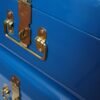Zanzer Trunk Set - Vintage Style Storage w/Gold Finish Handles & Locks - Space Saving Organizer Home Dorm & Office Use (Blue, 2 Trunks) - Image 3