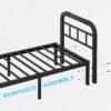SunnyDaze 40 Inch High Dorm Headboard Twin XL Metal, Headboard Twin XL College Dorm, Easy Installation, Provides Good Support, Black - Image 7