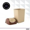 Superio Medium Trash Can with Lid 4.5 Gallon Plastic Swing Top Garbage Can Slim Waste Bin for Under Sink/Cabinet, Laundry Room, Kitchen, Office, Bedroom, Bathroom, College Dorm, 18 Qt, Beige, 2 - Image 4