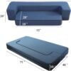 WOTU Folding Bed Couch 10 Inch Fold Out Sofa Bed Memory Foam Mattress Comfortable Floor Couch Sleeper Sofa Twin, Dark Blue for Apartments, College Dorms, Guest Room, Living Room - Image 4