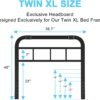 SunnyDaze 40 Inch High Dorm Headboard Twin XL Metal, Headboard Twin XL College Dorm, Easy Installation, Provides Good Support, Black - Image 4