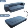 WOTU Folding Bed Couch 10 Inch Fold Out Sofa Bed Memory Foam Mattress Comfortable Floor Couch Sleeper Sofa Twin, Dark Blue for Apartments, College Dorms, Guest Room, Living Room - Image 7