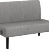 STHOUYN 43" W Mini Small Comfy Couch Armless Loveseat Sofa for Bedroom with USB Port, Velvet Small Couches for Small Spaces Living Room, Apartment Office Dorm (Grey) - Image 6