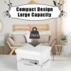 17”Storage Ottoman Folding Footstool with Side Pocket Leather Storage Foot Rest Stool Thick Sponge Padded Seat Ottoman Stool, Hidden Rectangle Storage Ottoman for Living Room Bedroom,White - Image 4