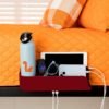 Squirrel-The Bedside Perch, Bedside Caddy & Nightstand with USB-C & A Charging ports, College Dorm Room Essentials, Bedside Shelf, Bunk Bed & Couch Storage Cup Holder, Bedside Organizer - (Red) - Image 2
