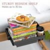 SOLEJAZZ Bedside Shelf for Bed, Foldable Bunk Bed Shelf for Top Bunk Clip On Nightstand with Drawer College Dorm Essential Table Caddy Tray Organizer Bedroom Shelf, Plus Size with Drawer, Black - Image 6