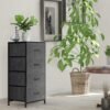 4 Drawers Dresser, Fabric Dresser Storage Tower Unit, Chest of Drawers Organizer with Foldable Fabric Bin, Wood Top and Steel Frame Dresser for Bedroom, Living Room, College Dorm. - Image 10