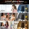 Vanity Mirror with Lights, Hollywood Lighted Makeup Mirror with 3 Color Modes and 12 Dimmable Diamond LED Light Bulbs, 360° Rotation, Touch Control, White - Image 3