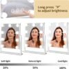 Vanity Mirror with Lights, Makeup Mirror with Lights,3 Color Lighting Modes Detachable 10X Magnification Mirror Touch Control,360°Rotation, White. - Image 4