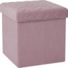B FSOBEIIALEO Storage Ottoman Cube, Ottoman with Storage Folding Ottomans Cube Seat Toy Chest Box Storage Chest Small Ottoman Velvet Footstool 12.6"x12.6"x12.6" Pink - Image 2
