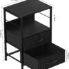 YBING Nightstands Set of 2 End Table with Fabric Drawers Night Stands for Bedroom Side Table with Storage Shelf Bedside Tables Small for Living Room College Dorm Black - Image 4