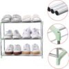 Jucaifu Stackable Small Shoe Rack, Entryway, Hallway and Closet Space Saving Storage and Organization (3-Tier, Green) - Image 6