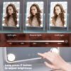 Hompoem Hollywood Vanity Mirror with Lights,12 Led Bulbs,Touch Control Design 3 Colors Dimable,Detachable With 10x Magnification - Image 5