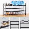 4-Tier Expandable Shoe Rack for Closet, 18“-33” Adjustable Shoe Rack for Small Space, Small Shoe Organizer for Front Door, Sturdy Metal, Black - Image 6