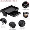 SOLEJAZZ Bedside Shelf for Bed, Foldable Bunk Bed Shelf for Top Bunk Clip On Nightstand with Drawer College Dorm Essential Table Caddy Tray Organizer Bedroom Shelf, Plus Size with Drawer, Black - Image 4