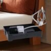 YONGJIA Foldable Bedside Shelf, bunk Bed Tray for top bunk, College, Dorm, Bedroom, Kids bunk Bed, Foldable nightstand for Book, iPhone, Kindle, Water Cup (Black) - Image 7