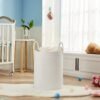 White Woven Rope Laundry Basket by TECHMILLY, 58L Baby Nursery Hamper for Clothes Blanket Storage, Large Tall Laundry Hamper for College Dorm, Bedroom, Living Room - Image 6