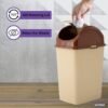 Superio Medium Trash Can with Lid 4.5 Gallon Plastic Swing Top Garbage Can Slim Waste Bin for Under Sink/Cabinet, Laundry Room, Kitchen, Office, Bedroom, Bathroom, College Dorm, 18 Qt, Beige, 2 - Image 7