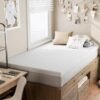 4" [Twin XL] Mattress Topper, Memory Foam Mattress Topper Twin Extra Long for College Dorm with Ultra Soft Cover & Corner Straps, CertiPUR-US Certified - Image 2