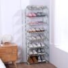 Jucaifu Stackable Small Shoe Rack, Entryway, Hallway and Closet Space Saving Storage and Organization (3-Tier, Green) - Image 8