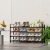 4-Tier Expandable Shoe Rack for Closet, 18“-33” Adjustable Shoe Rack for Small Space, Small Shoe Organizer for Front Door, Sturdy Metal, Black - Image 3