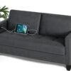STHOUYN Comfy Loveseat Sofa Small Grey Couch Small Spaces, Small Love Seat Bedroom, Mid Century Modern Couches Living Room Dorm Office, 2 Seater Couch Deep Seat Sofas, 57”W (Dark Grey (Loveseat)) - Image 2