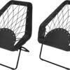 Zenithen Foldable Portable Black Hexagon Folding Bungee Chair, Perfect for Dorm Rooms, Bed Rooms, and Living Room, Use for Reading, Studying or Gaming, Black, 32" (Pack of 2) - Image 2