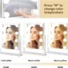 Vanity Mirror with Lights, Makeup Mirror with Lights,3 Color Lighting Modes Detachable 10X Magnification Mirror Touch Control,360°Rotation, White. - Image 3
