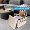VewePata® Storage Ottoman Foot Rest Footstool with Side Pocket,17 Inch Leather Ottoman with Storage for Living Room or Dorm Storage,Folding Ottoman Padded with Thick Sponge,17X13X13in Beige - Image 5