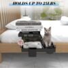 Ronlap Folding Bedside Shelf, Bunk Bed Shelf Organizer for Top Bunk Clip On Nightstand for Loft Bed Plastic Bedside Shelf Tray for Kids with Cupholder Hooks Hanging Cup, Small Size, Black - Image 5