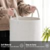 White Woven Rope Laundry Basket by TECHMILLY, 58L Baby Nursery Hamper for Clothes Blanket Storage, Large Tall Laundry Hamper for College Dorm, Bedroom, Living Room - Image 5