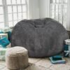 Bean Bag Chairs with Faux Rabbit Fur Cover, 3 ft Giant Memory Foam Bean Bag Chairs for Adults/Teens with Filling,Ultra Soft Faux Fur Fabric, Round Fluffy Sofa for Living Room Bedroom College Dorm - Image 3
