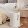 White Woven Rope Laundry Basket by TECHMILLY, 58L Baby Nursery Hamper for Clothes Blanket Storage, Large Tall Laundry Hamper for College Dorm, Bedroom, Living Room - Image 3