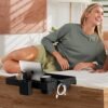 SPACEKEEPER Bedside Shelf for Bed, Foldable Bunk Bed Shelf Clip On Nightstand for Top Bunk College Dorm Room Essentials Floating Table Tray Bed Side Shelf Organizer, Plus Size, Black - Image 8