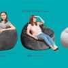 Bean Bag Chairs with Faux Rabbit Fur Cover, 3 ft Giant Memory Foam Bean Bag Chairs for Adults/Teens with Filling,Ultra Soft Faux Fur Fabric, Round Fluffy Sofa for Living Room Bedroom College Dorm - Image 5
