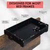 YONGJIA Foldable Bedside Shelf, bunk Bed Tray for top bunk, College, Dorm, Bedroom, Kids bunk Bed, Foldable nightstand for Book, iPhone, Kindle, Water Cup (Black) - Image 3