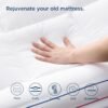 Bedsure Twin XL Mattress Topper Dorm Bedding - Twin Extra Long Thick Mattress Pad Cover with Deep Pocket Fits up to 21", Soft Pillowtop Bed Topper for Back Pain, Snow Down Alternative Fill, White - Image 5