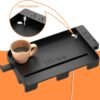 Hiree Bedside Shelf with USB Charging Port, Bunk Bed Shelf Organizer College Dorm Room Essential Clip On Nightstand Tray with Cup Holder, AC Outlets and Night Light, Bedroom Accessories, Black - Image 7